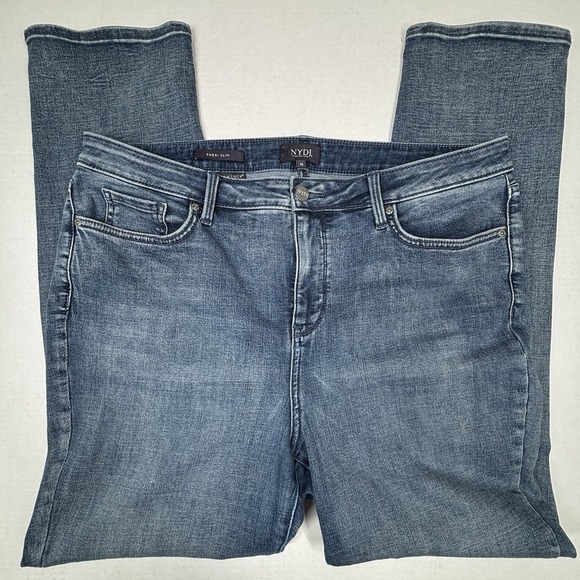 NYDJ 16 Sheri Slim Distressed Med Wash Jeans Lift-Tuck Tech Inseam 29" - Picture 10 of 10